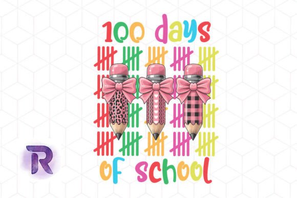 100 Days School Pencil PNG: Graphics for Crafts