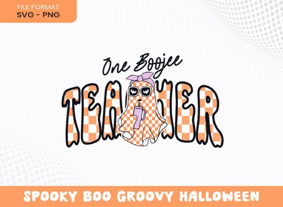 Boojee Teacher Halloween Groovy Boo Bow Graphics for Crafts