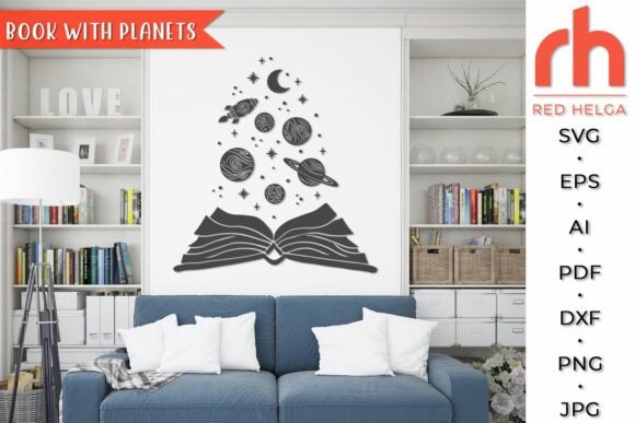 Book with Planets SVG: Graphics for Crafts & Branding