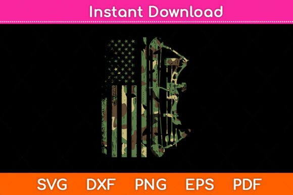 Camo Flag Bowhunting Graphics for Crafts