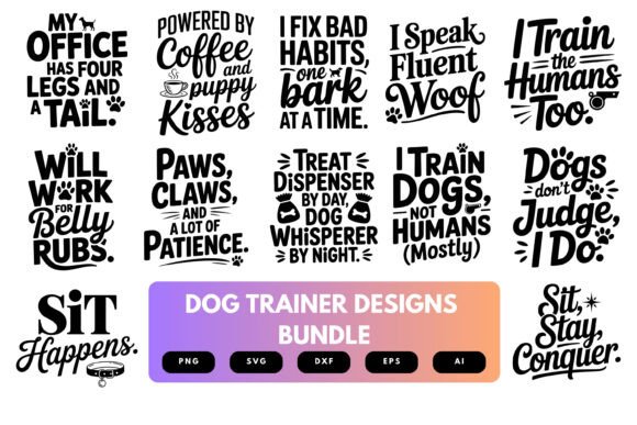 Dog Trainer SVG Bundle: Graphics for Crafts