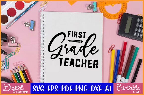 First Grade Teacher PNG: Graphics for Crafts
