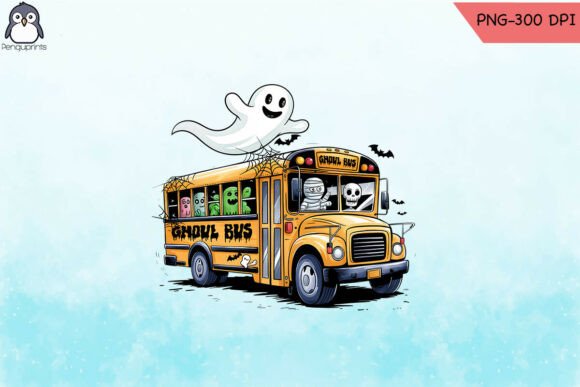 Ghoul Bus PNG: Spooky Graphics for Crafts