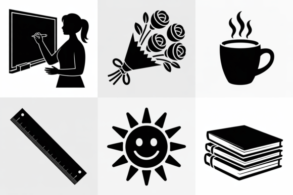 School Icons Graphics for Crafts & Blogs