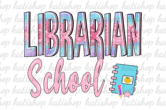 School Librarian Glitter PNG: Crafts & Graphics