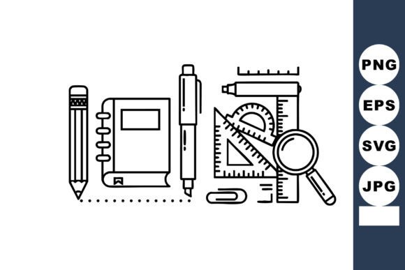 School Supplies Vector Illustration: Graphics for Crafts