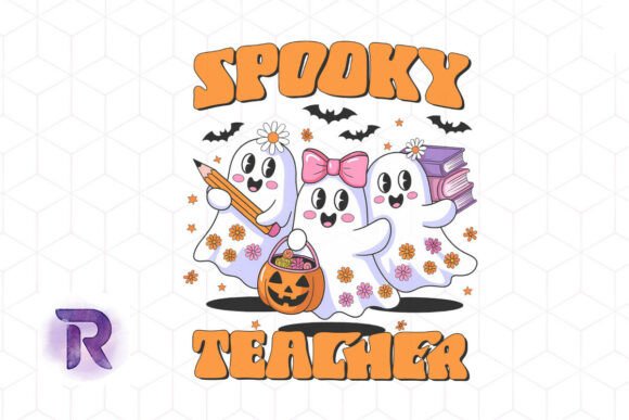 Spooky Teacher Halloween Ghosts PNG Graphics