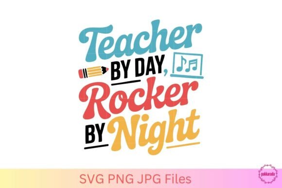 Teacher by Day Rocker SVG: Bold Graphics for Crafts