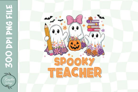 Teacher Halloween Preppy PNG for Crafts & Graphics