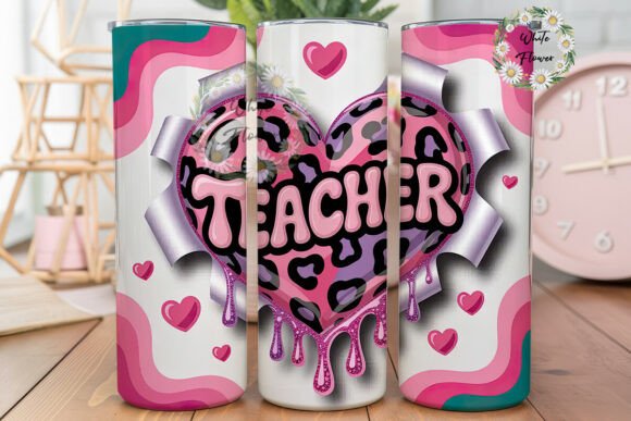Teacher Leopard Heart Graphics for Crafts