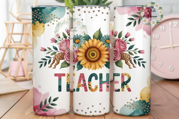Teacher Sunflower Tumbler Wrap: Graphics for Crafts