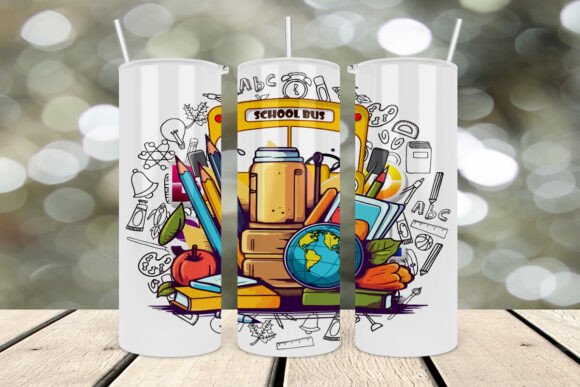 Teacher Tumbler Wrap PNG: Graphics for Crafts