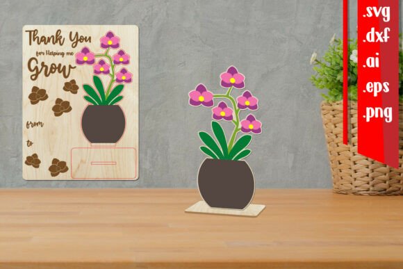 Thank You Teacher Wooden Card: Graphics for Crafts