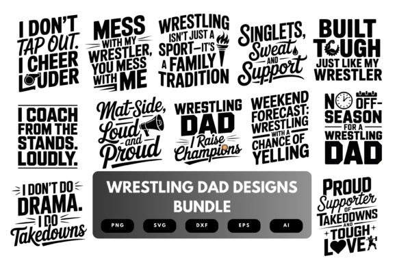 Wrestling Dad SVG Bundle: Graphics for Crafts